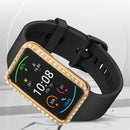 Rhinestone Decor Protective Cover Electroplating Hard PC Frame for Huawei Watch Fit - Rose Gold - 6