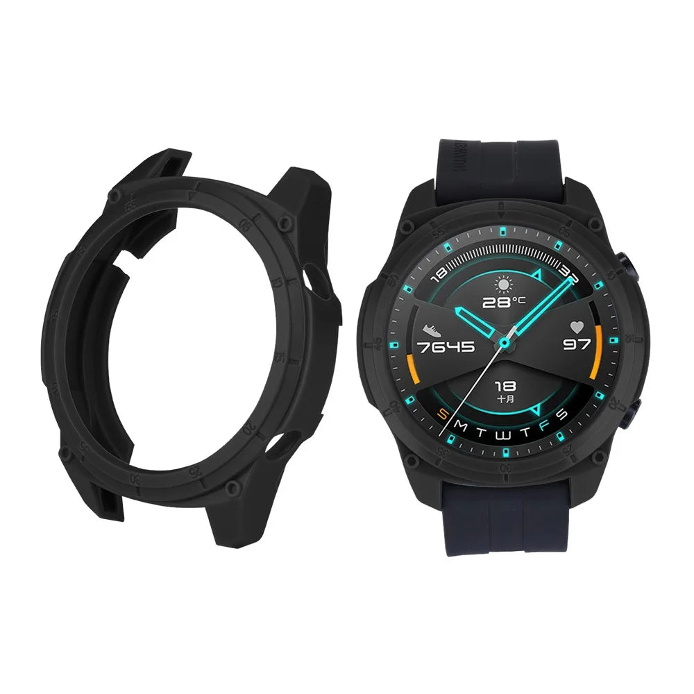 Single Color TPU Cover Sports Style Protective Watch Case for Huawei Watch GT 2 46mm - Black - 1