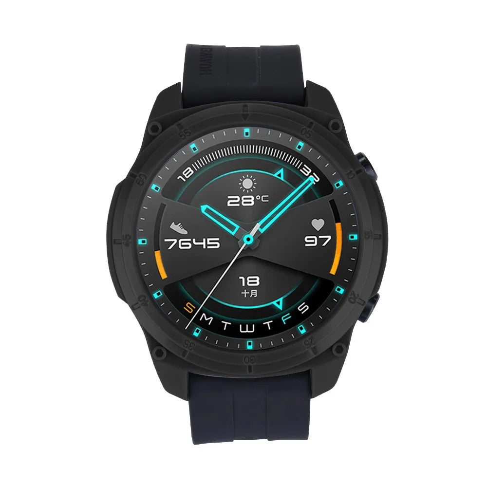 Single Color TPU Cover Sports Style Protective Watch Case for Huawei Watch GT 2 46mm - Black - 2