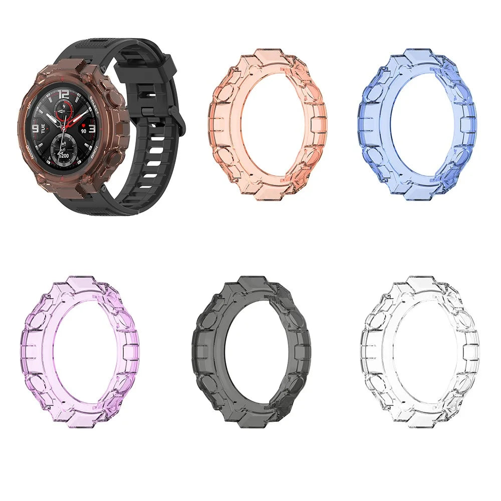 Transparent Soft TPU Smart Watch Protector Cover Case for Huami Amazfit T-Rex A1918 - White - 7