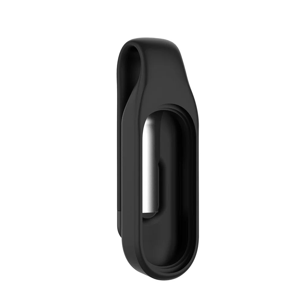 Steel Sheet Soft Silicone Clip Buckle Replacement Wristband Accessory for Xiaomi Mi Band 5 / 5 NFC / 6 / 6 NFC / 7 / 7 NFC - Black - 2
