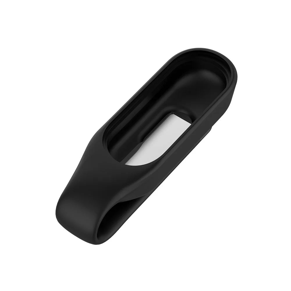 Steel Sheet Soft Silicone Clip Buckle Replacement Wristband Accessory for Xiaomi Mi Band 5 / 5 NFC / 6 / 6 NFC / 7 / 7 NFC - Black - 3