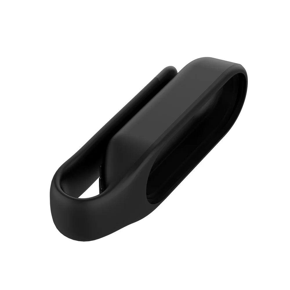 Steel Sheet Soft Silicone Clip Buckle Replacement Wristband Accessory for Xiaomi Mi Band 5 / 5 NFC / 6 / 6 NFC / 7 / 7 NFC - Black - 5