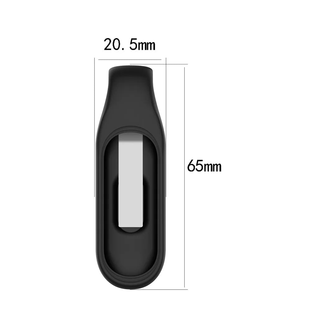 Steel Sheet Soft Silicone Clip Buckle Replacement Wristband Accessory for Xiaomi Mi Band 5 / 5 NFC / 6 / 6 NFC / 7 / 7 NFC - Black - 6
