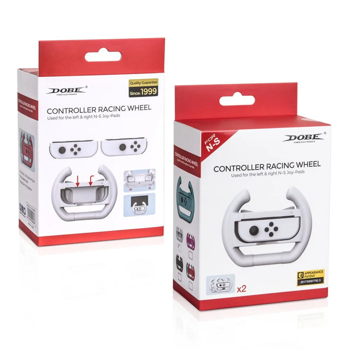 DOBE TNS-852B 1Pair Steering Wheel Controller Comfort Racing Wheel Grip for Nintendo Switch OLED Controller - White - 6