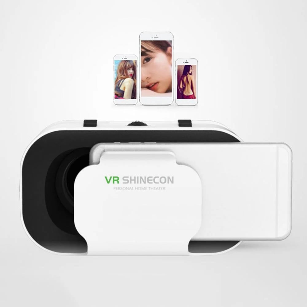 G05A Portable VR Headset Universal Virtual Reality Glasses VR Goggles for 3D Games HD Movies Compatible with 4.7"-6.5'' Mobile Phones (B01 RC Handle Version) - 6