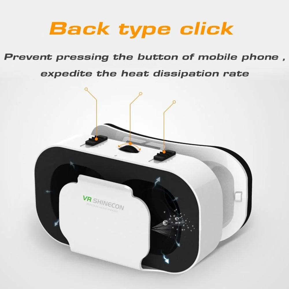 G05A VR Goggles Universal VR Headset Portable Virtual Reality Glasses for 3D Games HD Movies Compatible with 4.7"-6.5'' Mobile Phones (051 Remote Control Version) - 2