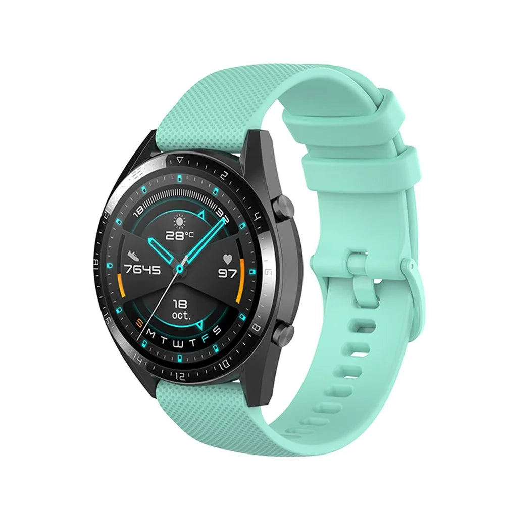 22mm Silicone Watch Band Replacement Strap for Huawei Watch 4 Pro / Watch 2 Pro / Watch GT Runner / GT 3 46mm / Watch GT 3 SE / Honor Watch GS 3i - Teal - 2