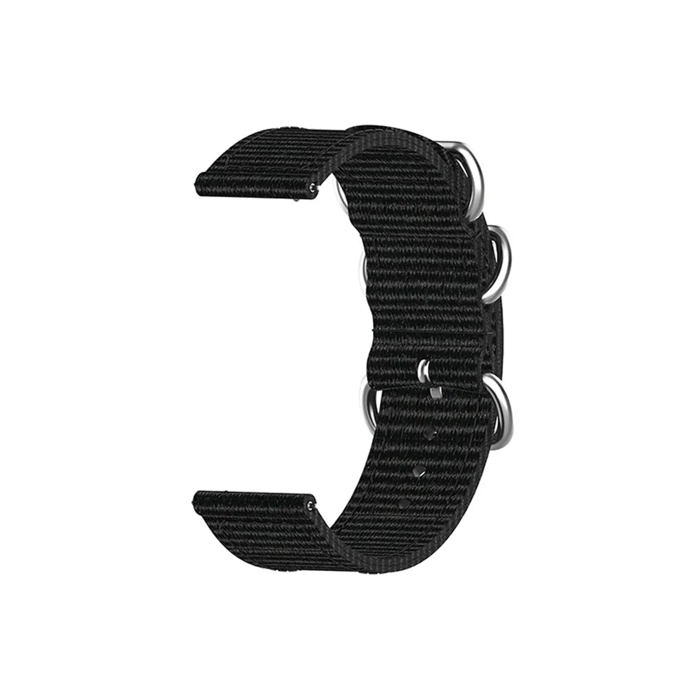 20mm Elastic Nylon Watch Band Smart Bracelet Strap with 3 Ring Buckles for Huawei Watch GT3 42mm / Watch GT2 42mm / Watch 3 Pro New / Watch 3 Pro - Black - 1