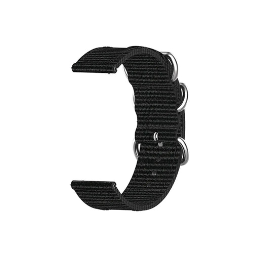 20mm Elastic Nylon Watch Band Smart Bracelet Strap with 3 Ring Buckles for Huawei Watch GT3 42mm / Watch GT2 42mm / Watch 3 Pro New / Watch 3 Pro - Black - 1