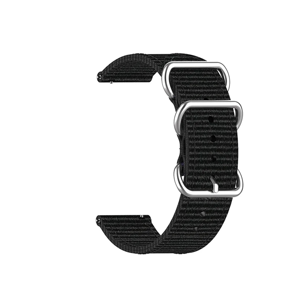 20mm Elastic Nylon Watch Band Smart Bracelet Strap with 3 Ring Buckles for Huawei Watch GT3 42mm / Watch GT2 42mm / Watch 3 Pro New / Watch 3 Pro - Black - 4
