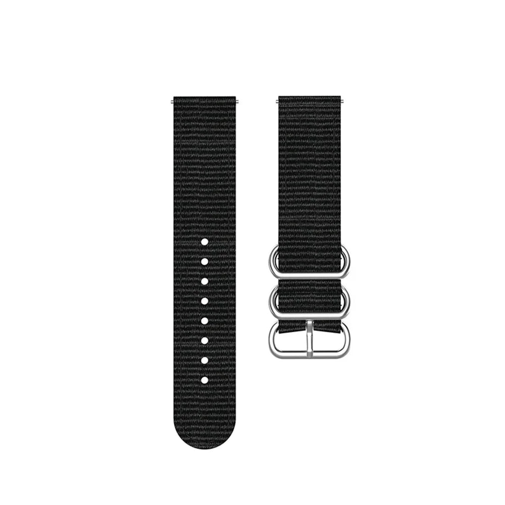 20mm Elastic Nylon Watch Band Smart Bracelet Strap with 3 Ring Buckles for Huawei Watch GT3 42mm / Watch GT2 42mm / Watch 3 Pro New / Watch 3 Pro - Black - 5