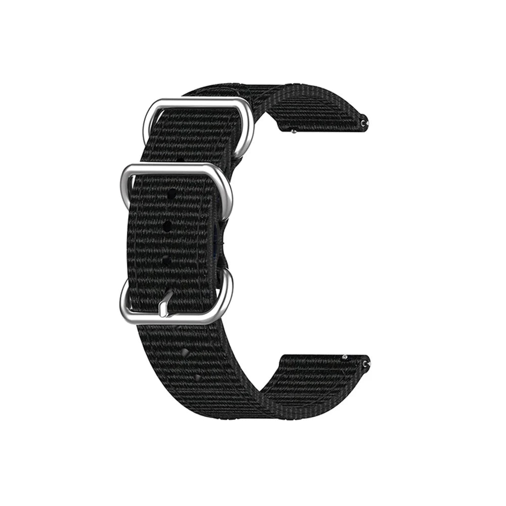 20mm Elastic Nylon Watch Band Smart Bracelet Strap with 3 Ring Buckles for Huawei Watch GT3 42mm / Watch GT2 42mm / Watch 3 Pro New / Watch 3 Pro - Black - 6