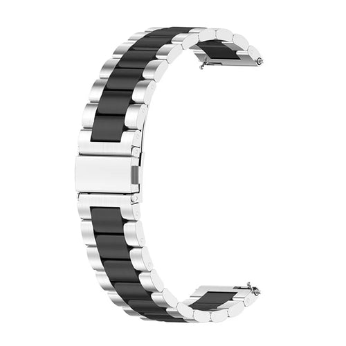 20mm Stainless Steel 3 Beads Smart Watch Band for Samsung Galaxy Watch6 40mm / 44mm / Watch6 Classic 43mm / 47mm - Silver / Black / Silver - 1