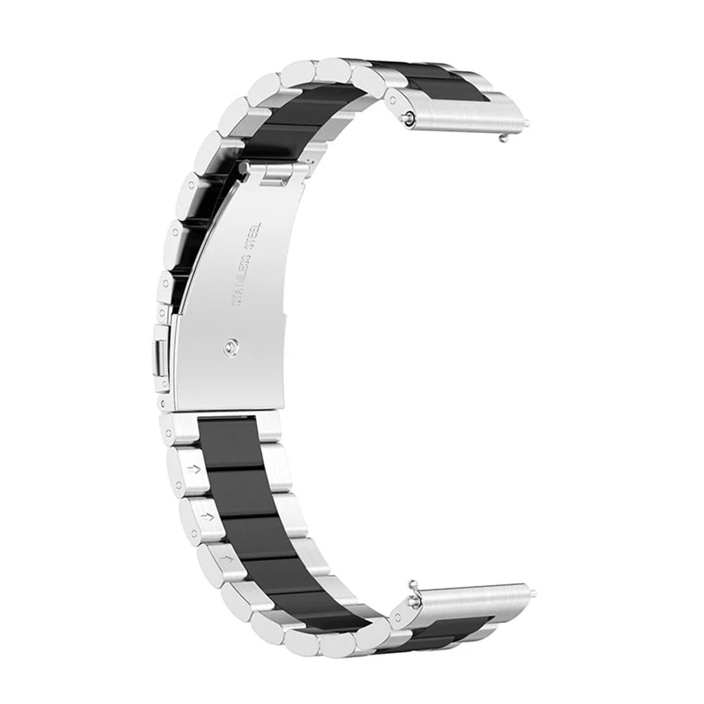 20mm Stainless Steel 3 Beads Smart Watch Band for Samsung Galaxy Watch6 40mm / 44mm / Watch6 Classic 43mm / 47mm - Silver / Black / Silver - 2