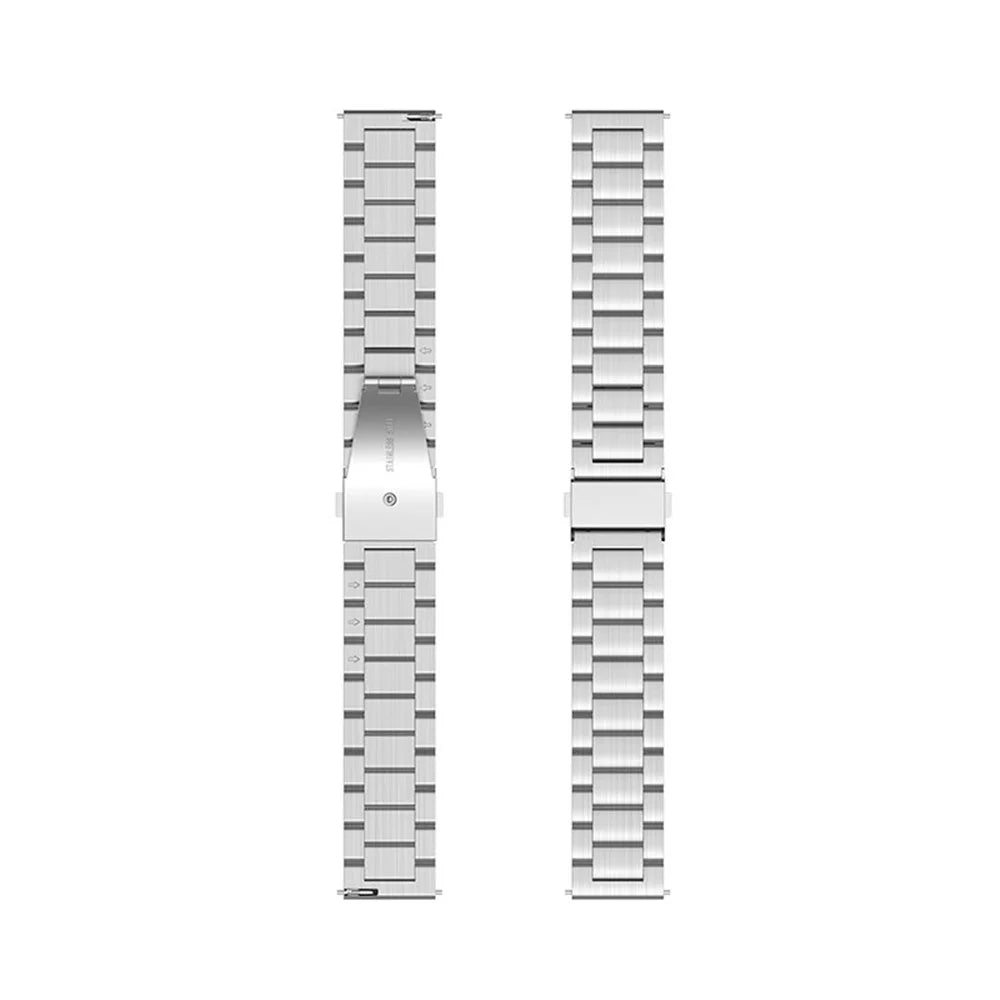 22mm 3-beads Watchband Stainless Steel Smart Watch Band for Huawei Watch GT 3 46mm / GT Runner / Garmin Forerunner 265 / Forerunner 265 Music - Silver - 7
