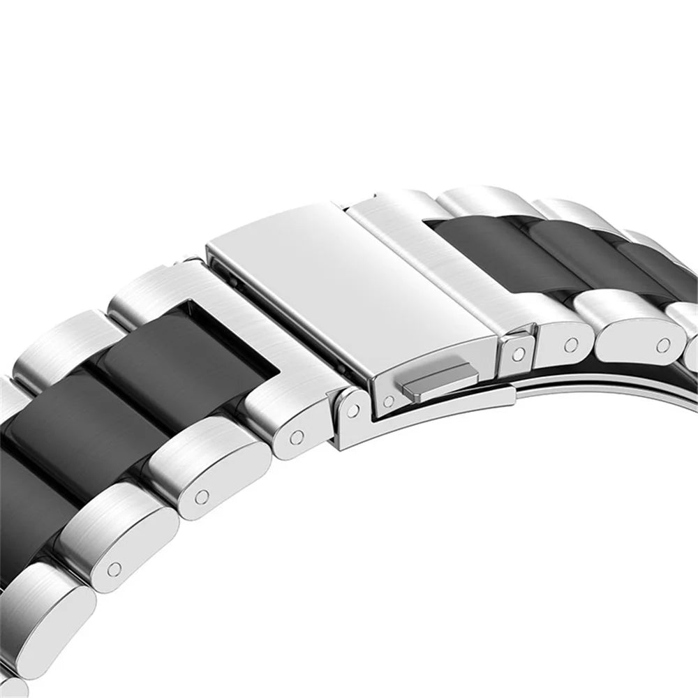 22mm 3-bead Stainless Steel Smart Watch Band Bracelet Strap for Huawei Watch GT 4 46mm / Watch 4 Pro / Watch 4 / GT 3 46mm / GT Runner / Huawei Watch GT 4 46mm / Garmin Forerunner 255 / Forerunner 265 / Forerunner 265 Music /  Honor Watch GS 3i - Silver - 5