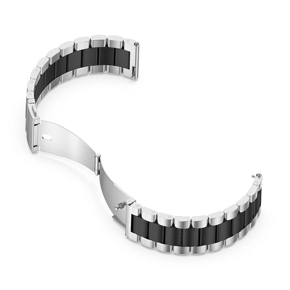 22mm 3-bead Stainless Steel Smart Watch Band Bracelet Strap for Huawei Watch GT 4 46mm / Watch 4 Pro / Watch 4 / GT 3 46mm / GT Runner / Huawei Watch GT 4 46mm / Garmin Forerunner 255 / Forerunner 265 / Forerunner 265 Music /  Honor Watch GS 3i - Silver - 6