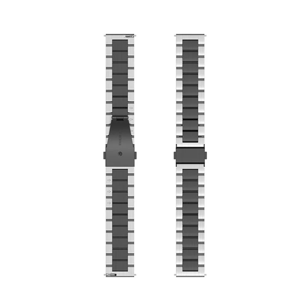 22mm 3-bead Stainless Steel Smart Watch Band Bracelet Strap for Huawei Watch GT 4 46mm / Watch 4 Pro / Watch 4 / GT 3 46mm / GT Runner / Huawei Watch GT 4 46mm / Garmin Forerunner 255 / Forerunner 265 / Forerunner 265 Music /  Honor Watch GS 3i - Silver - 7