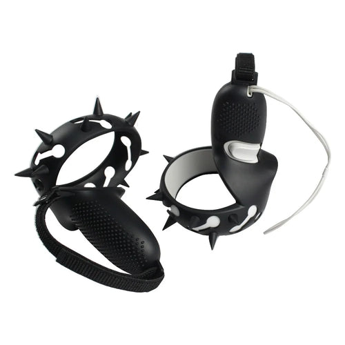 1 Pair Silicone Anti-slip Anti-drop Protective Grip Cover VR Controller Handle Sleeve Case for Oculus Quest 2 - Black - 1