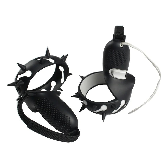 1 Pair Silicone Anti-slip Anti-drop Protective Grip Cover VR Controller Handle Sleeve Case for Oculus Quest 2 - Black - 1