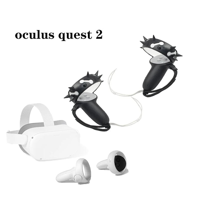 1 Pair Silicone Anti-slip Anti-drop Protective Grip Cover VR Controller Handle Sleeve Case for Oculus Quest 2 - Black - 3
