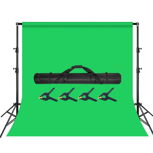 3*4m Green Backdrop Background Screen with 4 Clamps and 3m Telescopic Stand for Photo Video Studio Photography - 1