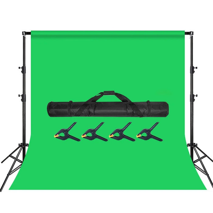 3*4m Green Backdrop Background Screen with 4 Clamps and 3m Telescopic Stand for Photo Video Studio Photography - 1
