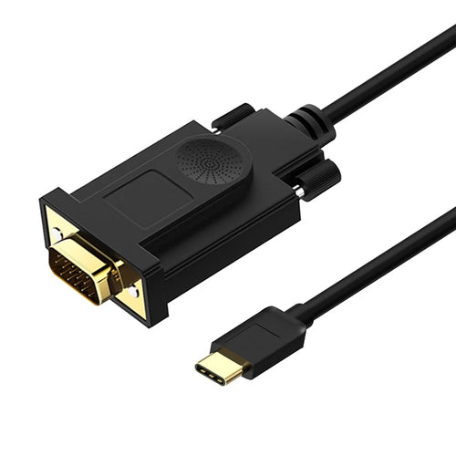 QGEEM UA17 1.8m USB-C Male to VGA Male 1080P HD Video Adapter Cable - 1