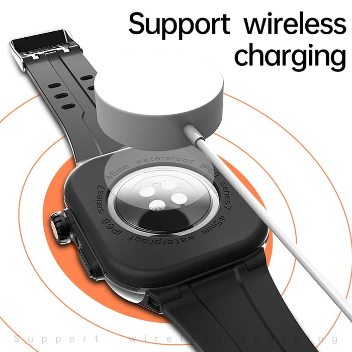 SHELLBOX Waterproof Case For Apple Watch Series 8 45mm / 7 45mm Shockproof Screen Protective Case with Silicone Watch Band - 7