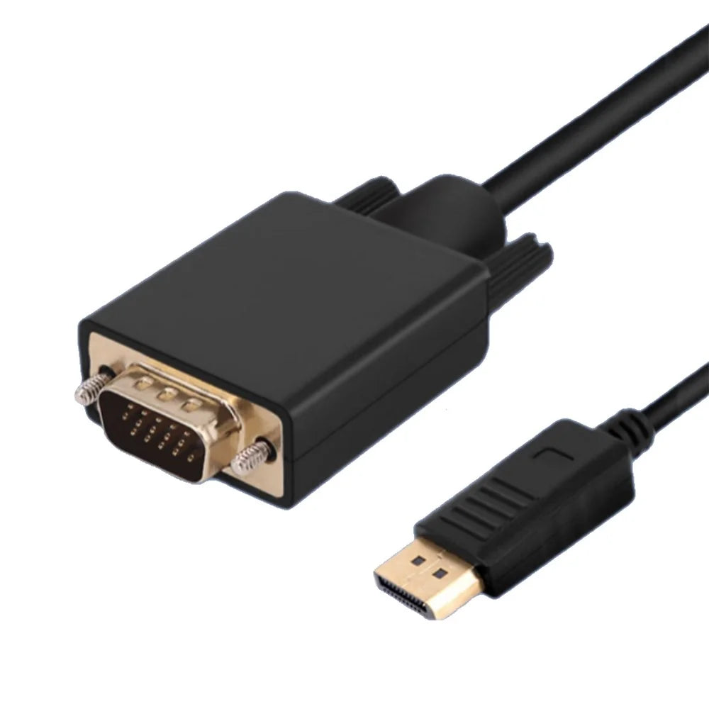 HX114 1.8m DP to VGA Conversion Cable 1080P HD High Speed Cord with Chip - 1
