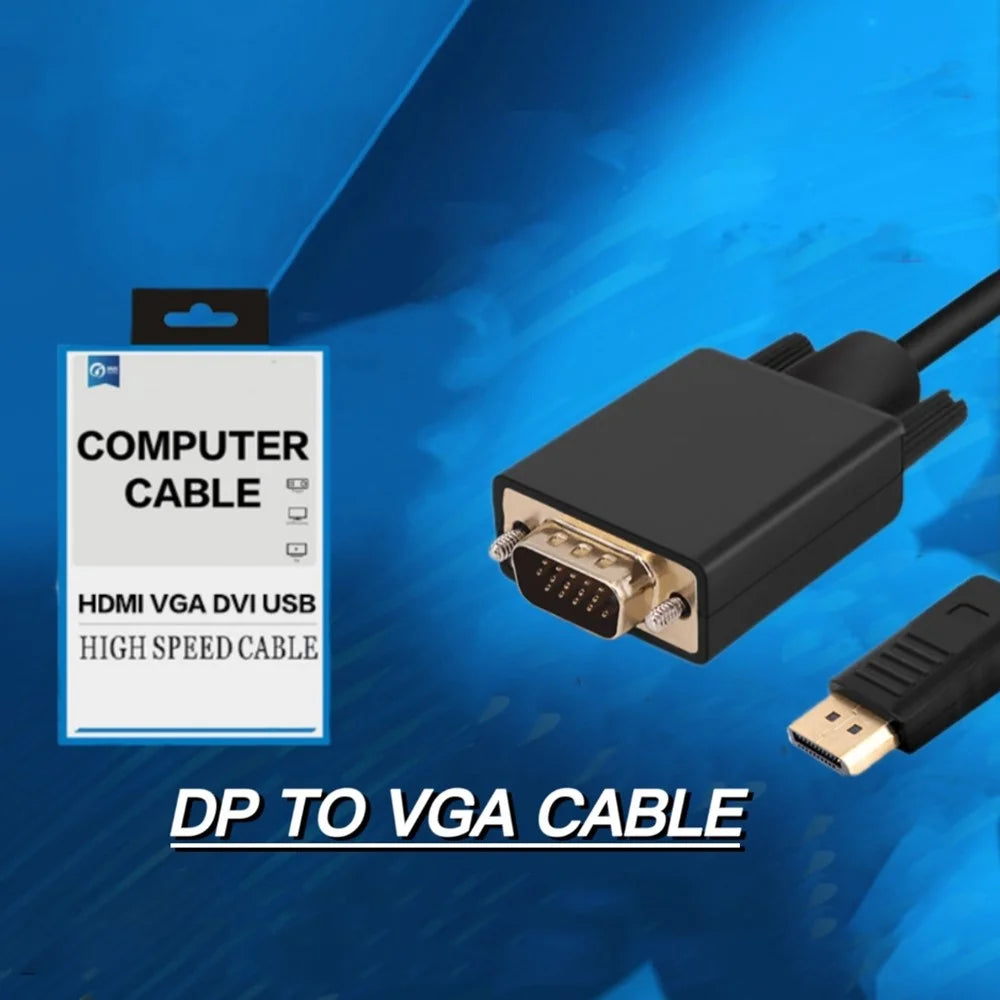 HX114 1.8m DP to VGA Conversion Cable 1080P HD High Speed Cord with Chip - 2