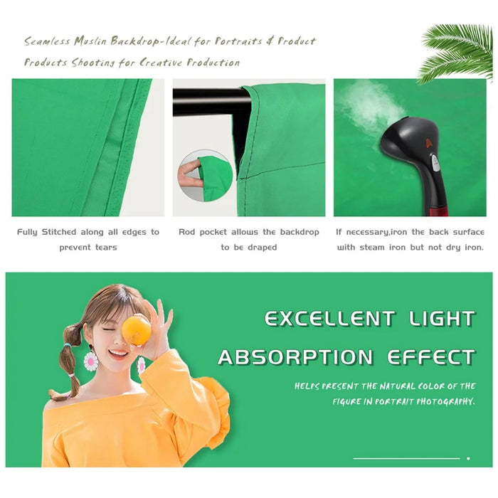 2*1.5m Photo Video Studio Photography Foldable Backdrop for Green Screen or Chroma Key Photos - Green - 4
