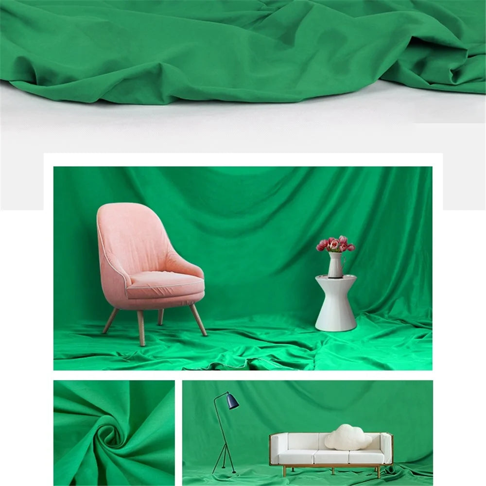 3*2m Solid Color Background for Photo Studio Green Screen Chroma Key Photography Backdrop - Green - 2