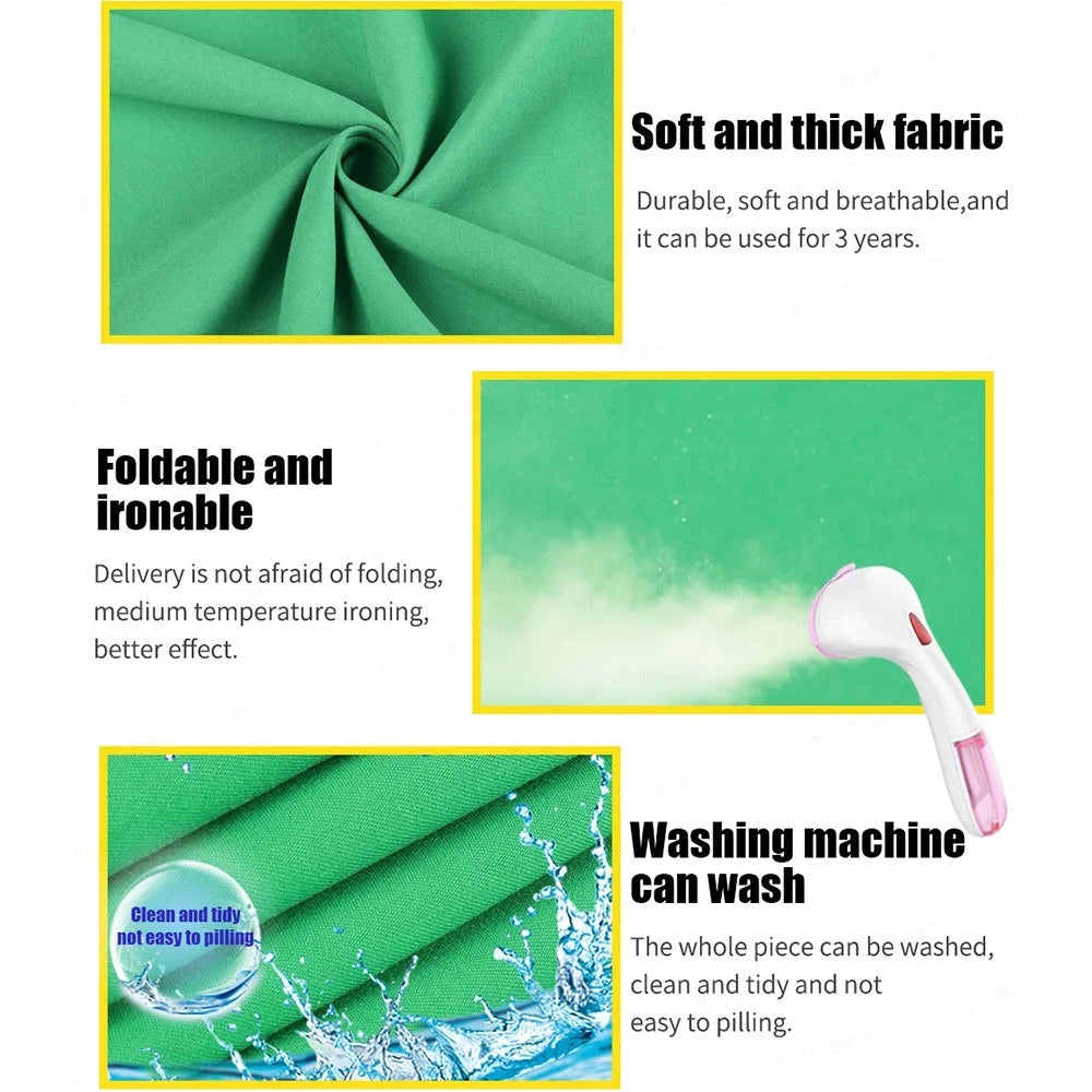 3*2m Solid Color Background for Photo Studio Green Screen Chroma Key Photography Backdrop - Green - 6