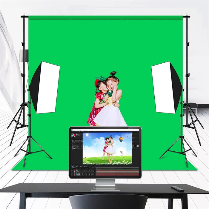 PULUZ PU5207 2x2m for Photo Studio Green Screen Chroma Key Photography Backdrop 120g Thicken Background - Green - 3
