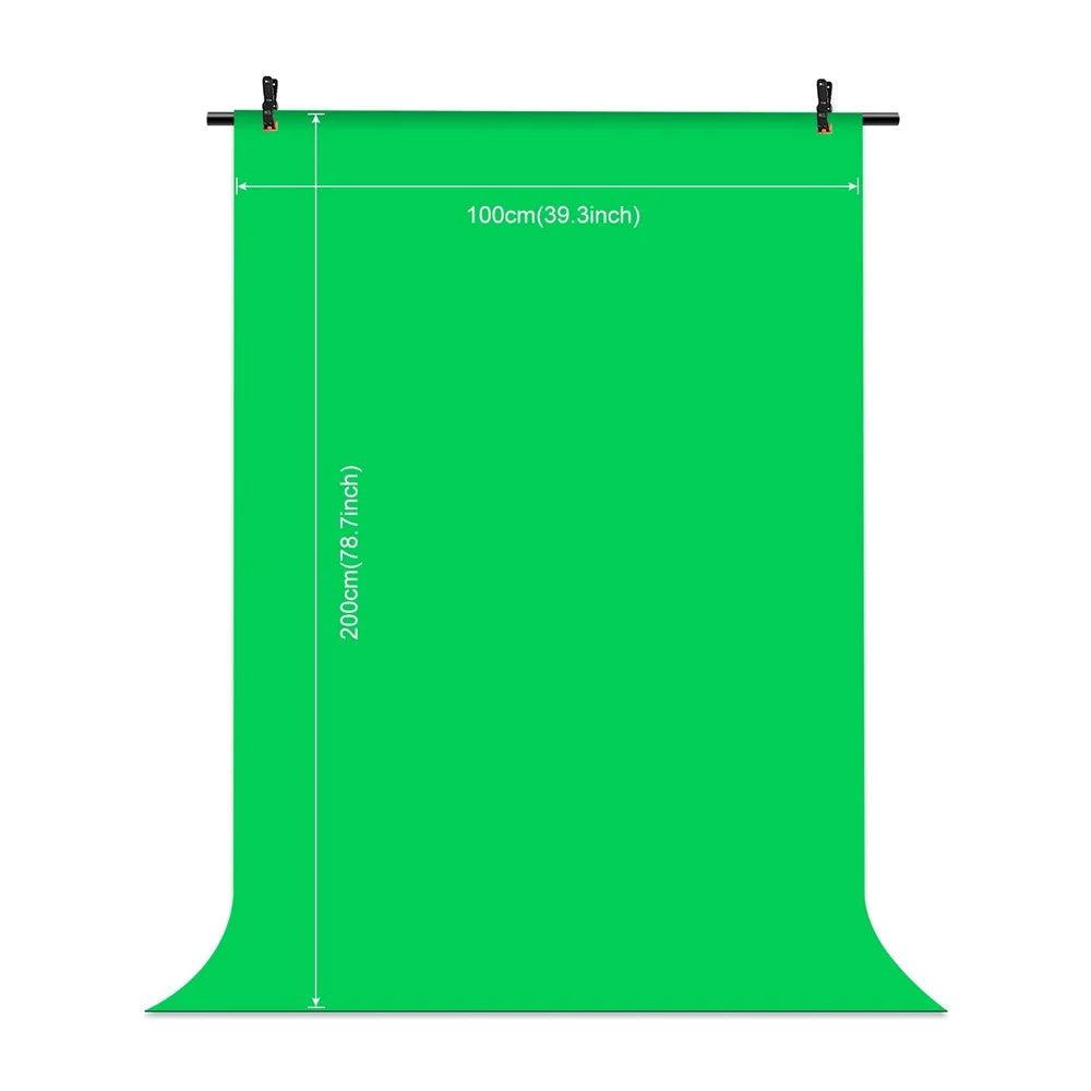 PULUZ PU5204G 1x2m 120g Thicken Background with T-shape Stand and 3 Clamps for Photo Studio Green Screen Chroma Key Photography Backdrop - 7