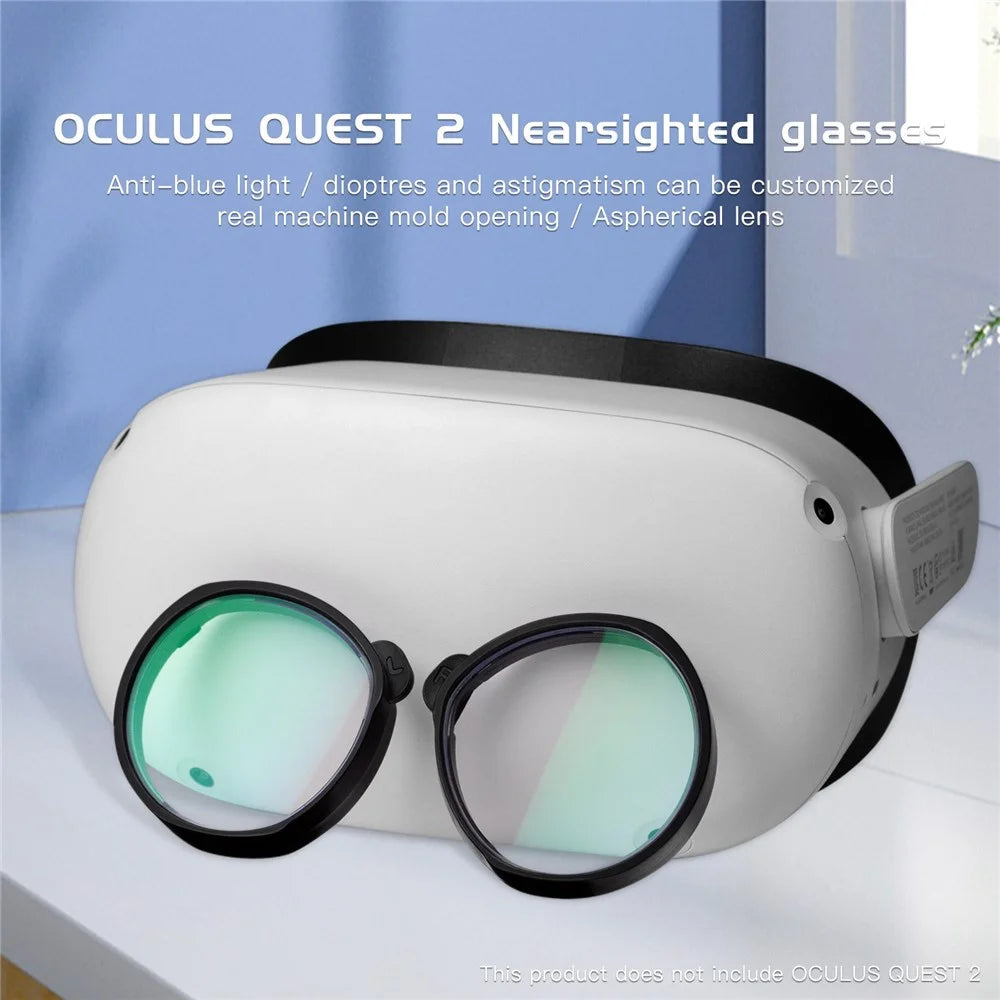 QISYKER 1 Pair Myopia Lens VR Accessories for Oculus Quest 2, Anti Blue Light/300-800 Degrees Myopia/225-400 Degrees Astigmatism/1.6 Lens - 7