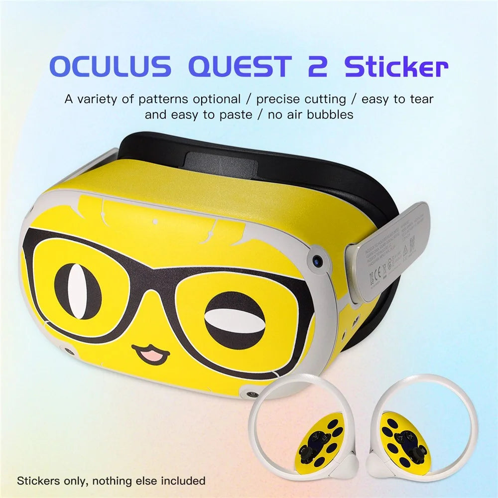 QISYKER For Oculus Quest 2 VR Glasses Cartoon PVC Protective Decals Decoration Sticker - Q2A003 - 5