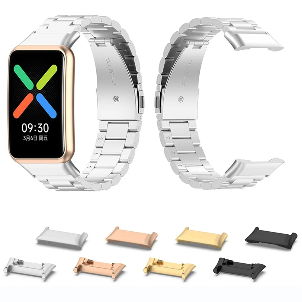 1 Pair Watch Band Adapter for Oppo Watch Free, Stainless Steel Watch Strap Connector Accessory - Silver - 3