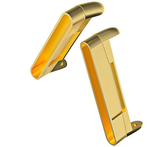 1 Pair Metal Watch Adapter for Fitbit Versa 4 / 3 / Fitbit Sense / Sense 2, Watch Band Replacement Connector Accessory - Gold - 1