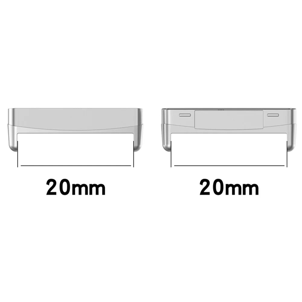 1 Pair For Fitbit Versa 4 / 3 / Fitbit Sense / Sense 2 Metal Watch Band Adapter Watch Strap Connector Accessory - Silver - 4