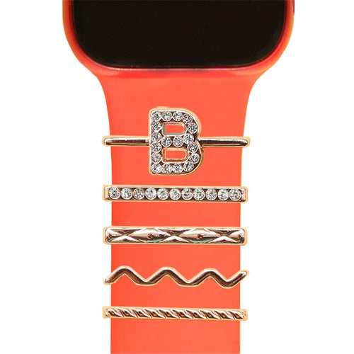 Universal Smart Watch Band Charms Metal Decorative Charms Loops Watch Strap Ornaments with Rhinestone (without Strap) - Style G - 1