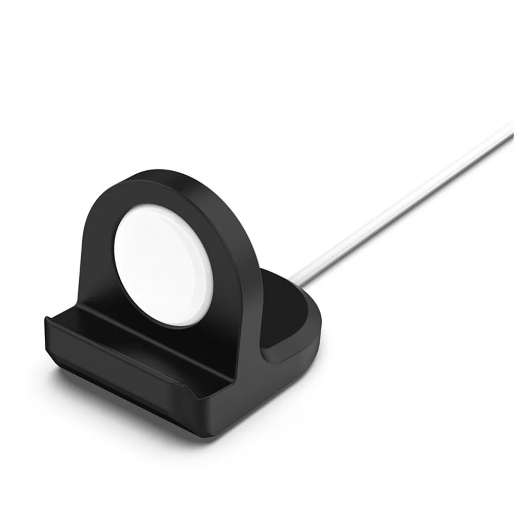 For Google Pixel Watch Charger Holder Desktop Smart Watch Silicone Charging Stand Base – Black - 1