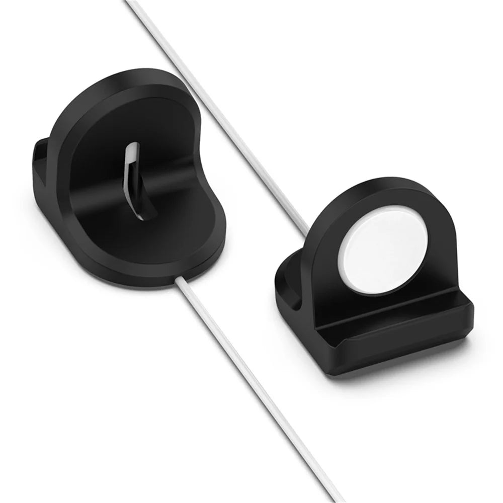 For Google Pixel Watch Charger Holder Desktop Smart Watch Silicone Charging Stand Base – Black - 6