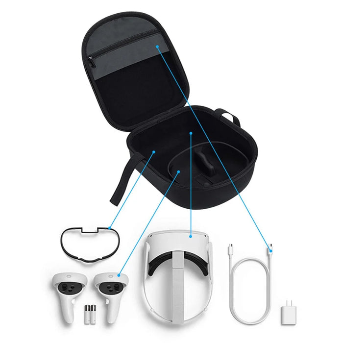 For Oculus Quest 2 Protective Case Portable Hard Travel Bag VR Headset Carrying Case for VR Accessories - 4