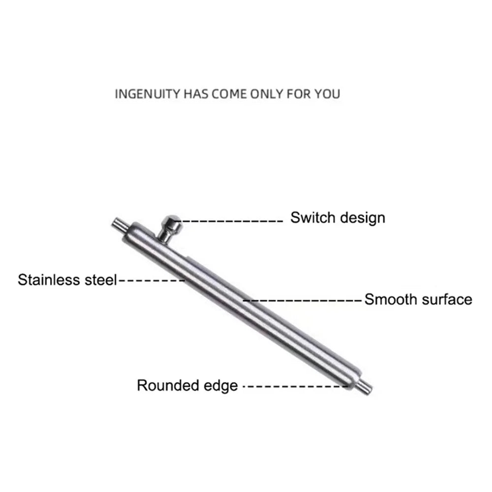 1 Pair 22mm Stainless Steel Watch Strap Spring Bar Watch Lug Link Pin Watchband with Push Button - 4