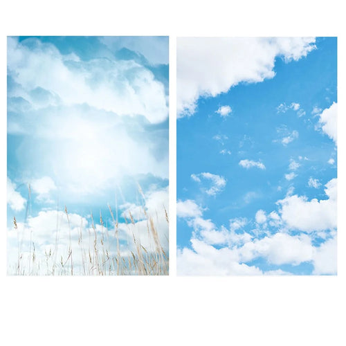 57*87cm Blue Sky White Cloud Double Sided Waterproof Paper Backdrop for Camera Phone Shooting - 1