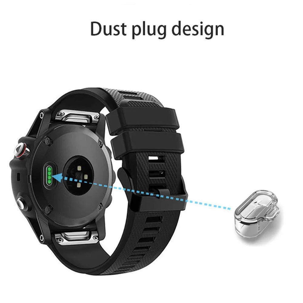 1Pc For Garmin Forerunner 955 / 255 / 255S / Vivosmart 5 Anti-Dust Plug Watch Charging Port Clear Silicone Cover - Transparent - 3