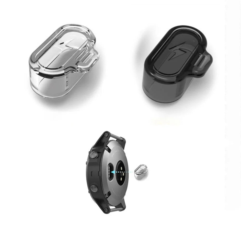 1Pc For Garmin Forerunner 955 / 255 / 255S / Vivosmart 5 Anti-Dust Plug Watch Charging Port Clear Silicone Cover - Transparent - 4